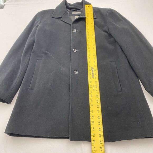 Banana Republic Pea Coat Mens Large Black Wool Cashmere Button Career Formal - Picture 8 of 10